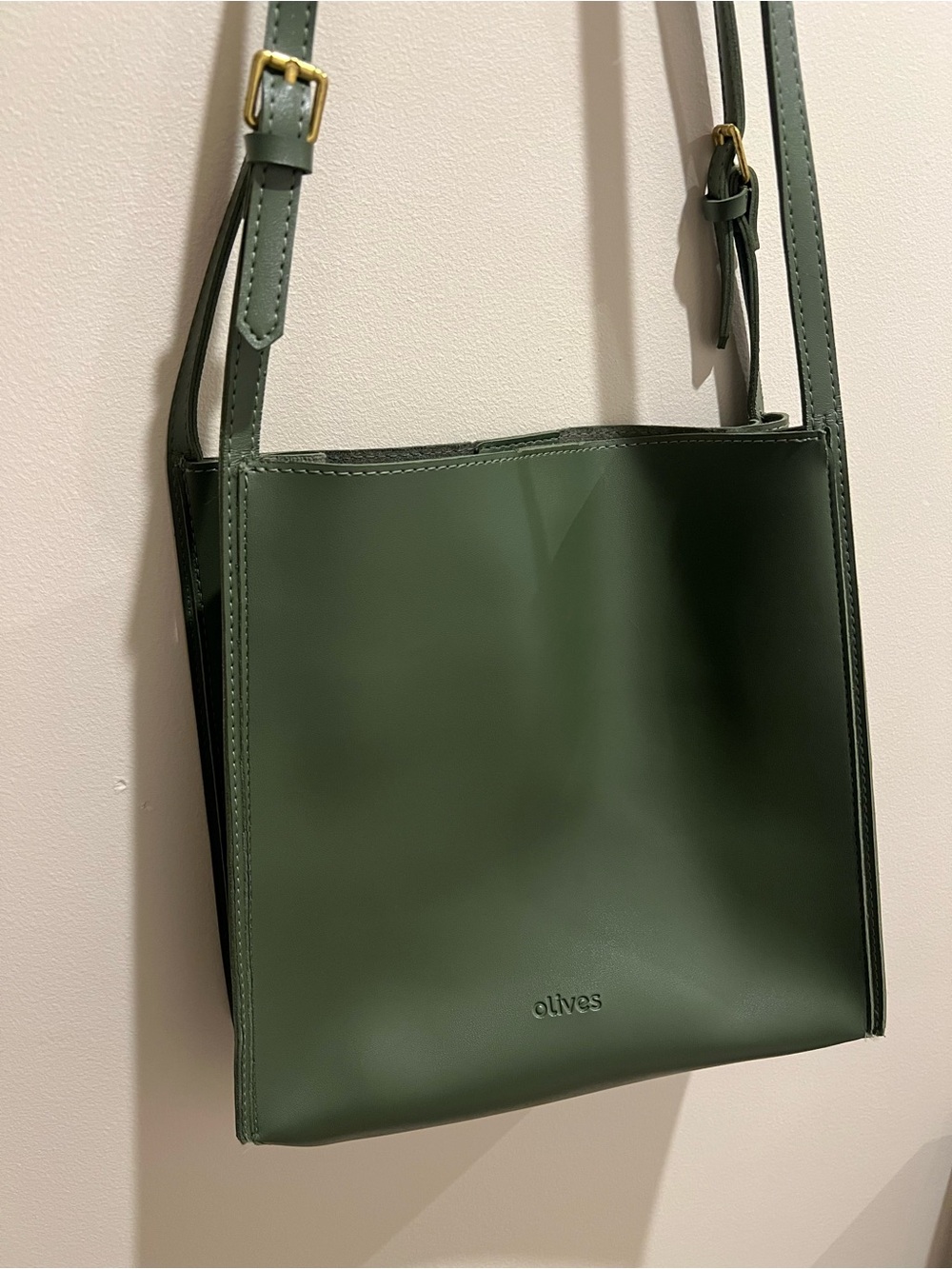Olives Green Vegan Leather Tote Bag